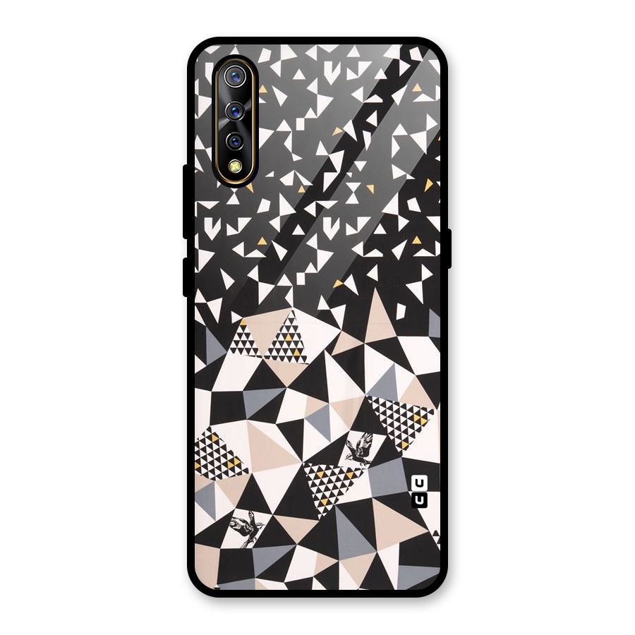 Abstract Varied Triangles Glass Back Case for Vivo S1