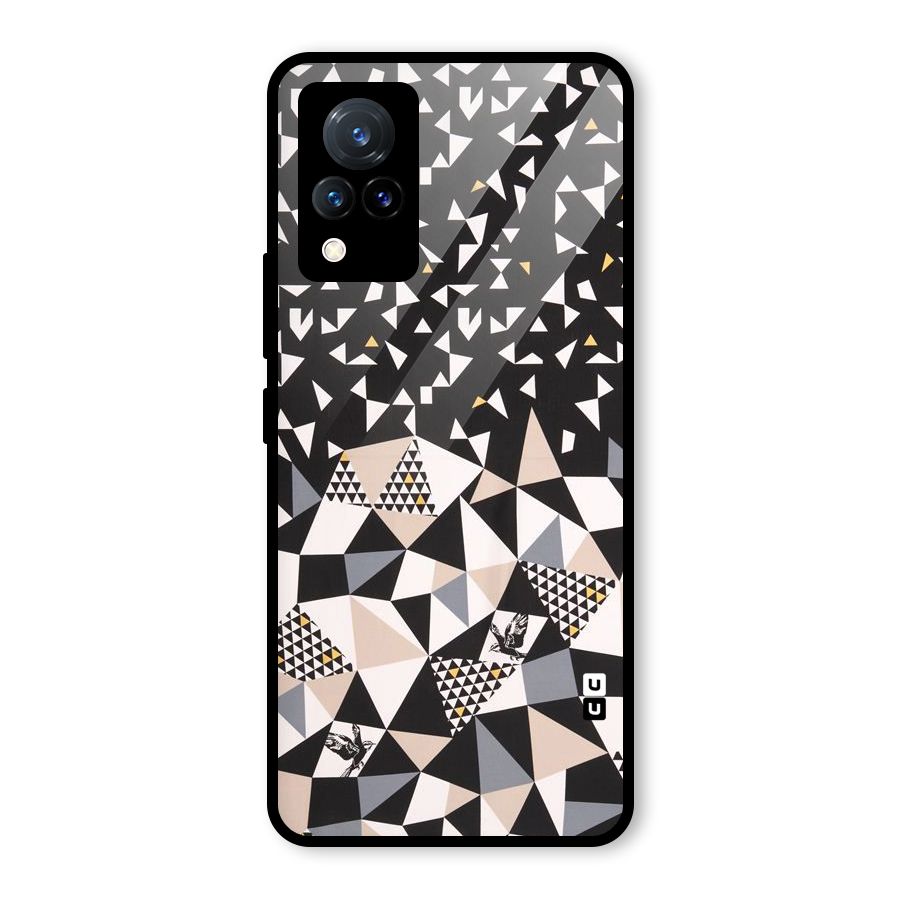 Abstract Varied Triangles Glass Back Case for Vivo V21 5G