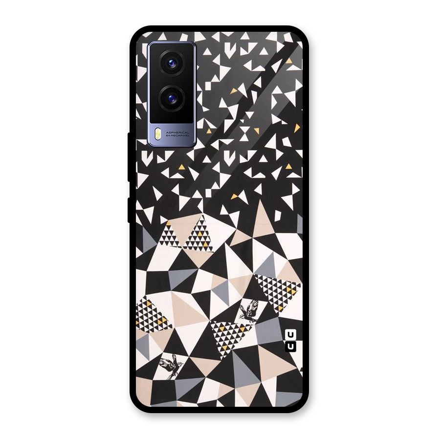 Abstract Varied Triangles Glass Back Case for Vivo V21e 5G