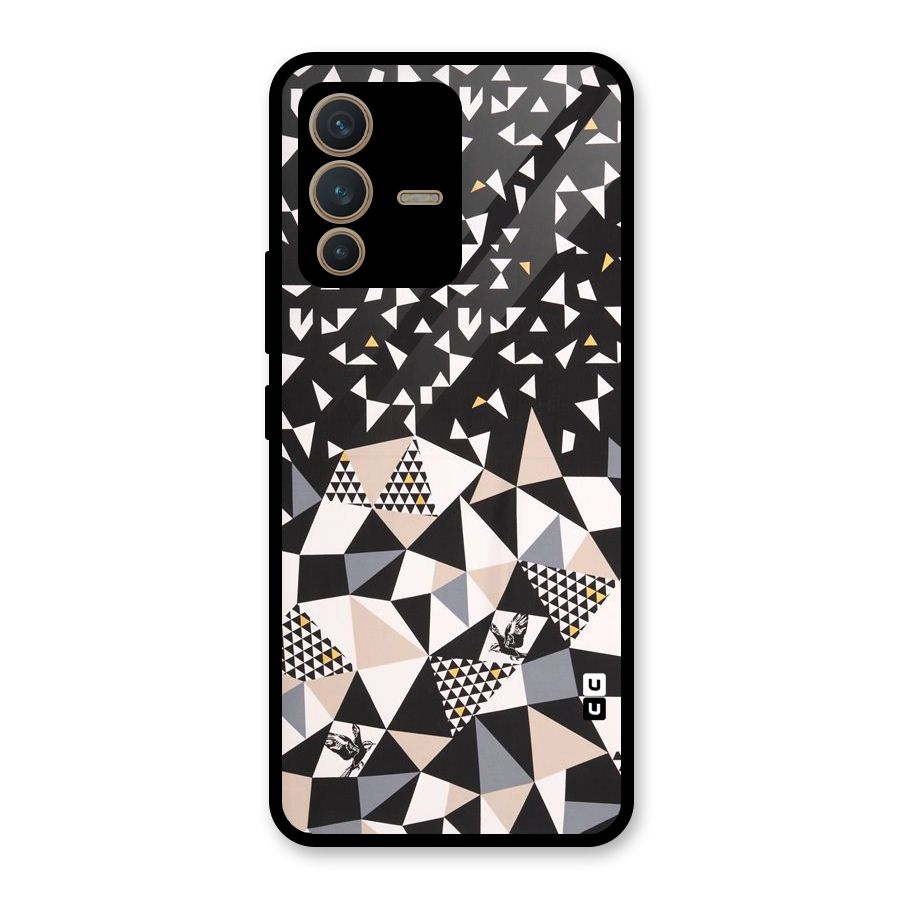 Abstract Varied Triangles Glass Back Case for Vivo V23 5G