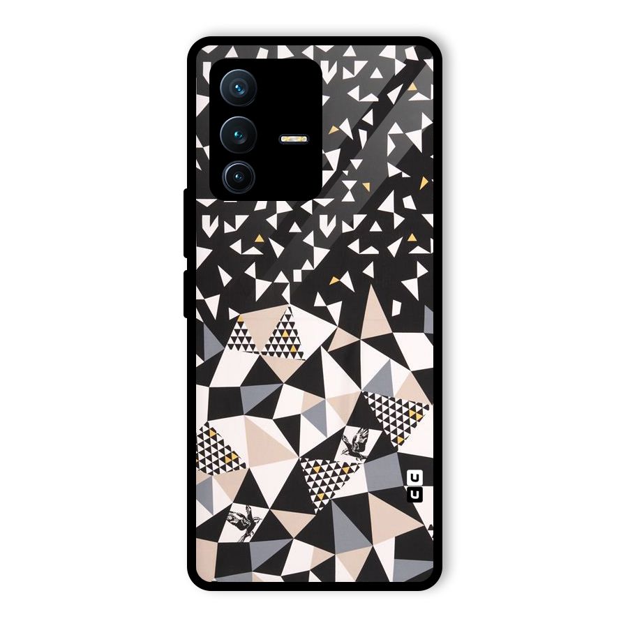 Abstract Varied Triangles Glass Back Case for Vivo V23 Pro