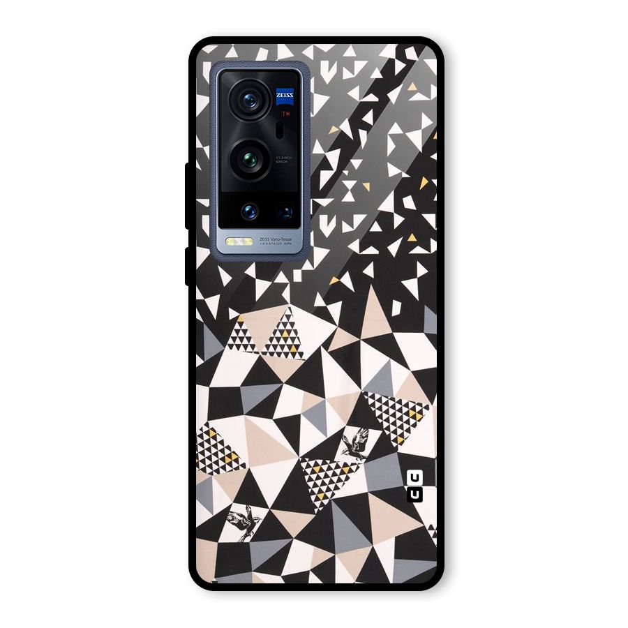 Abstract Varied Triangles Glass Back Case for Vivo X60 Pro Plus