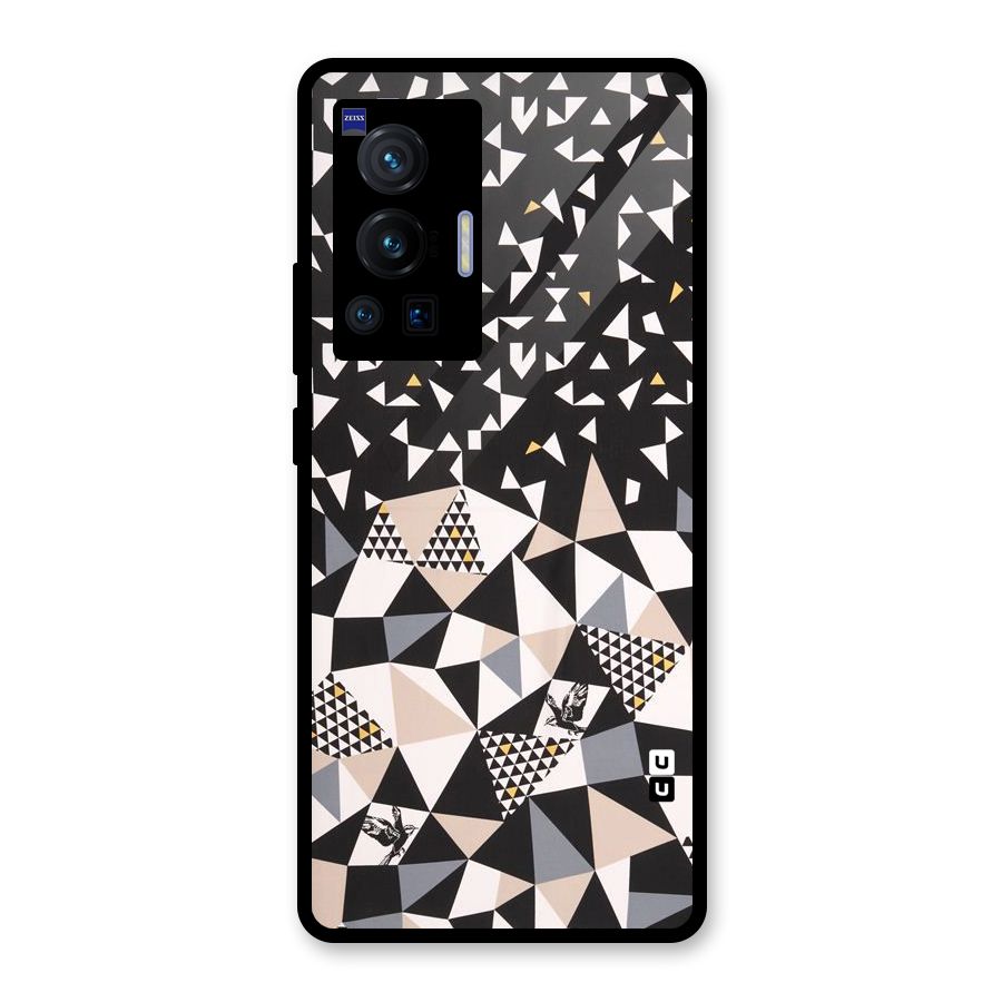 Abstract Varied Triangles Glass Back Case for Vivo X70 Pro