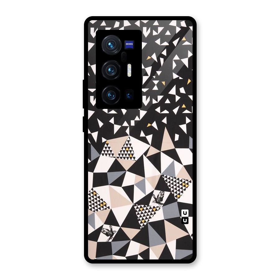 Abstract Varied Triangles Glass Back Case for Vivo X70 Pro Plus