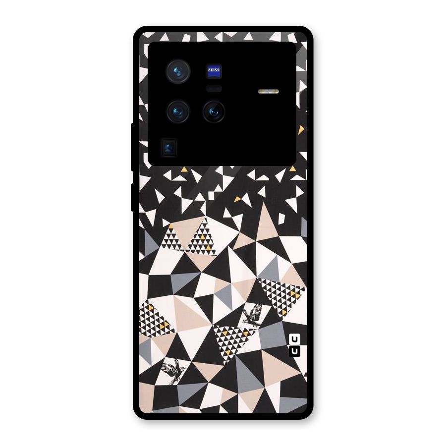 Abstract Varied Triangles Glass Back Case for Vivo X80 Pro
