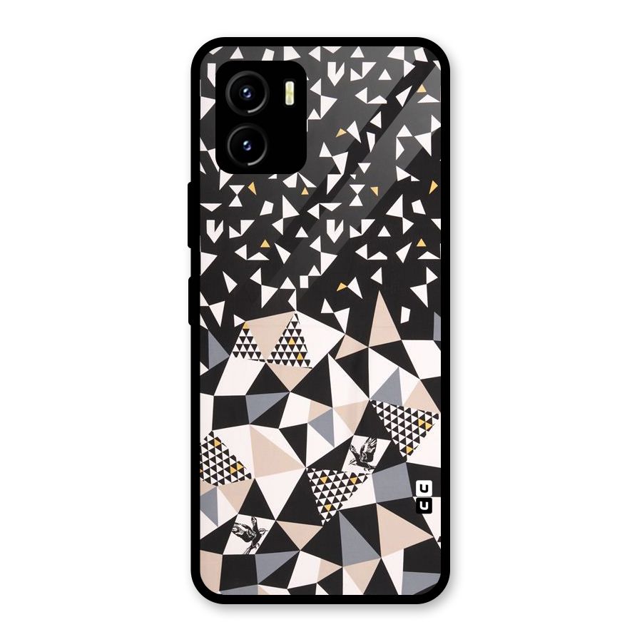 Abstract Varied Triangles Glass Back Case for Vivo Y15s