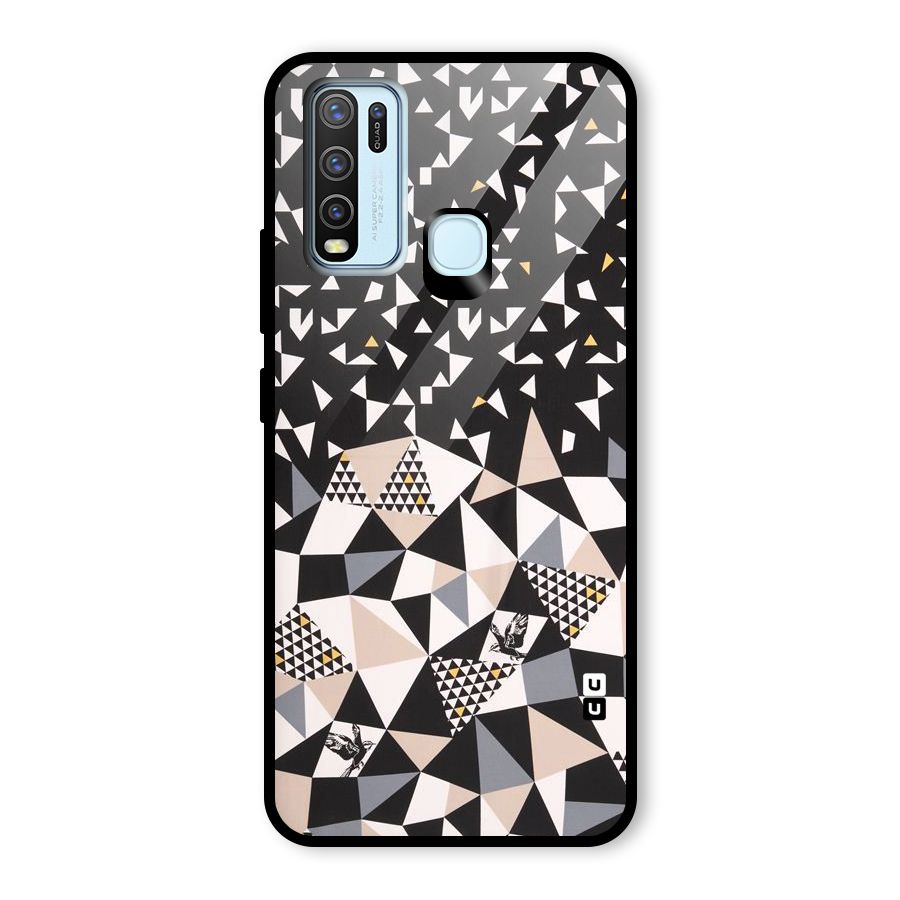 Abstract Varied Triangles Glass Back Case for Vivo Y30