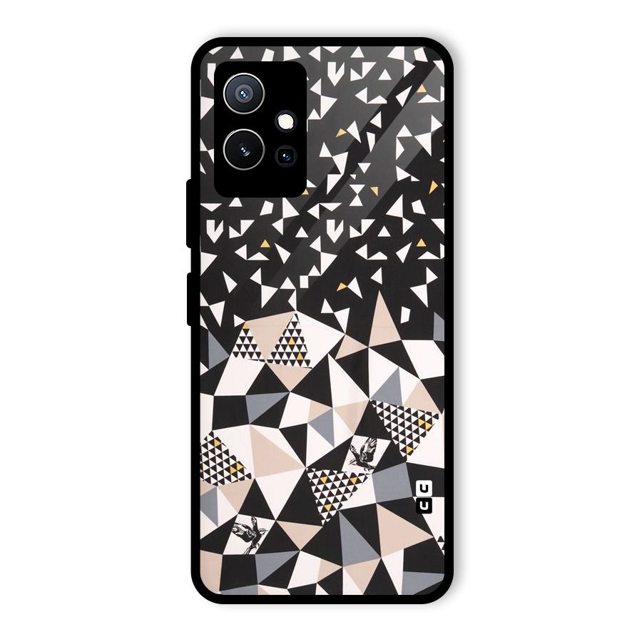 Abstract Varied Triangles Glass Back Case for Vivo Y75 5G