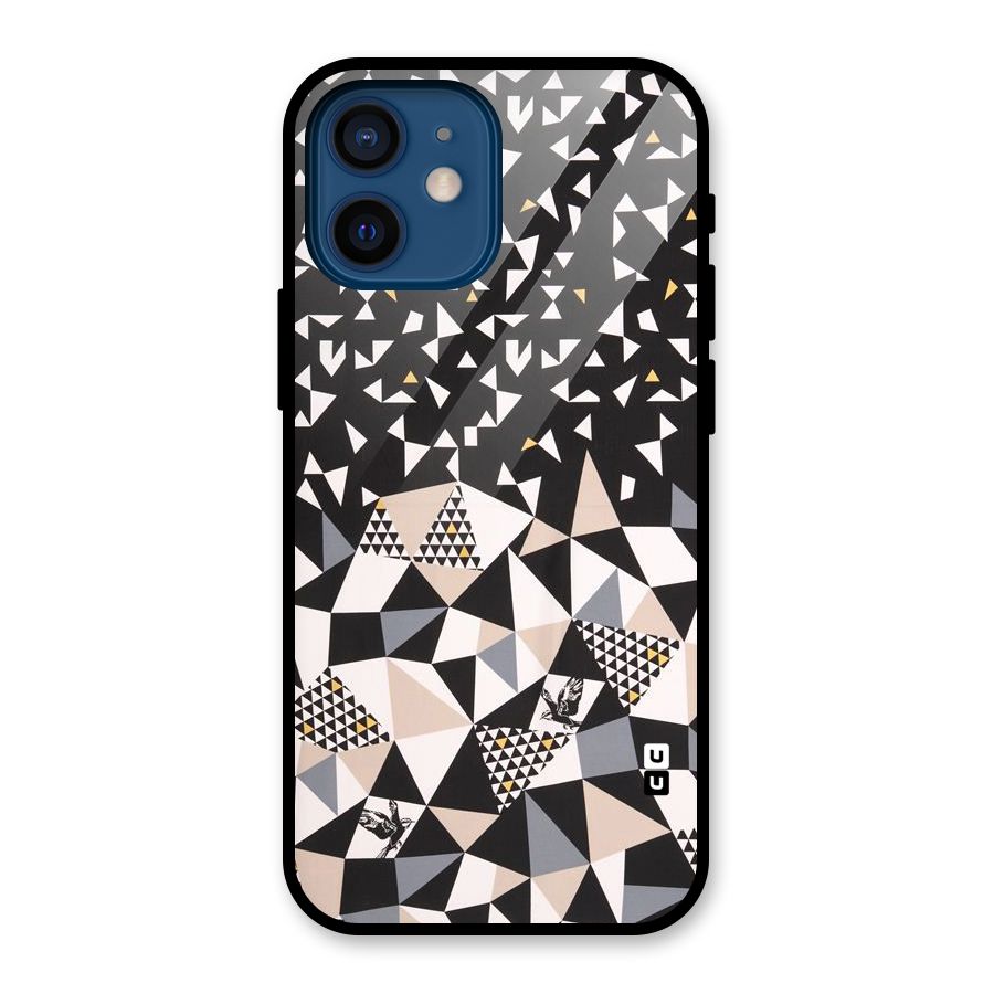 Abstract Varied Triangles Glass Back Case for iPhone 12 Mini