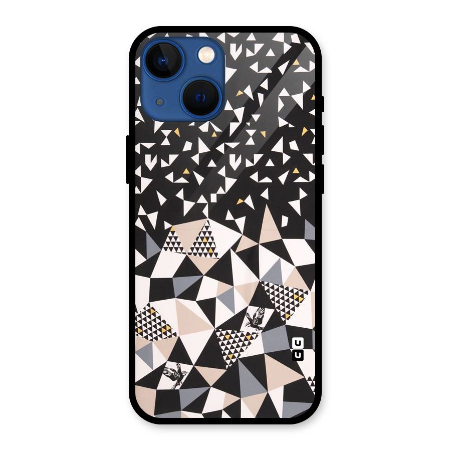 Abstract Varied Triangles Glass Back Case for iPhone 13 Mini