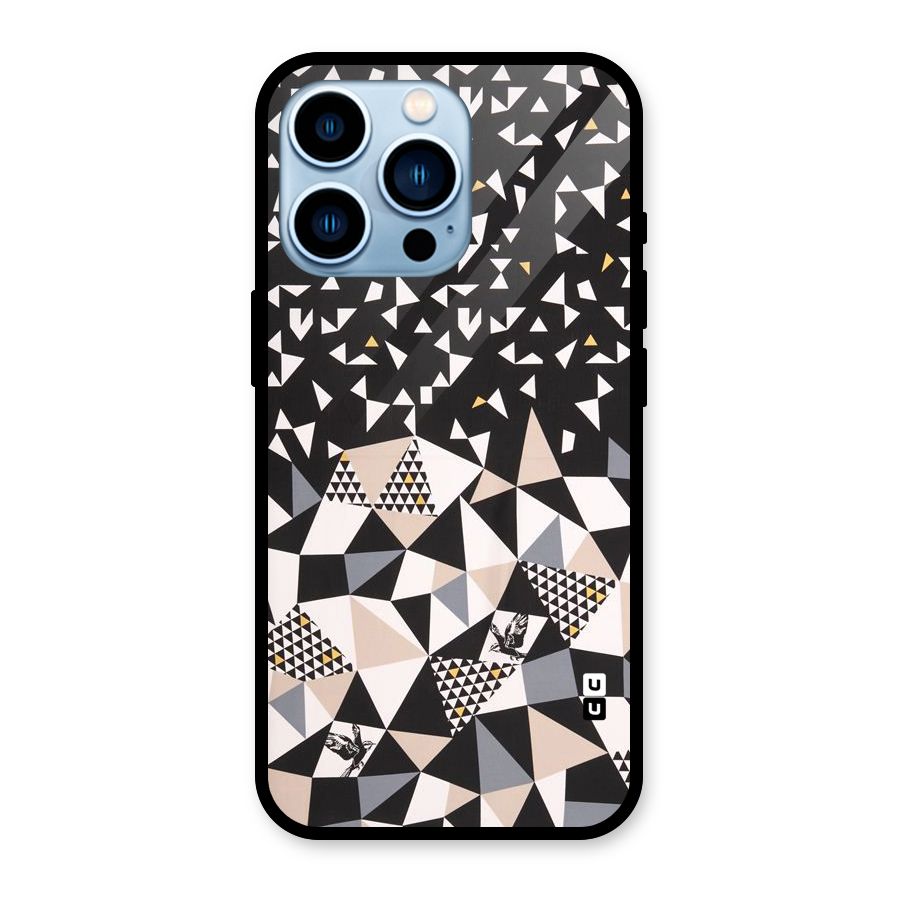 Abstract Varied Triangles Glass Back Case for iPhone 13 Pro