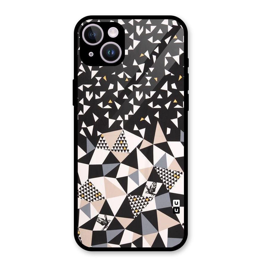 Abstract Varied Triangles Glass Back Case for iPhone 14 Plus