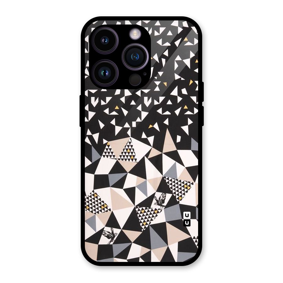 Abstract Varied Triangles Glass Back Case for iPhone 14 Pro
