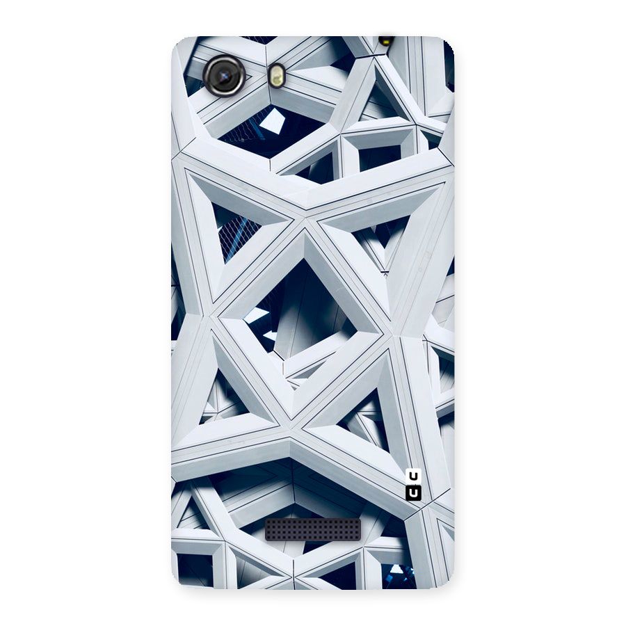 Abstract White Lines Back Case for Micromax Unite 3
