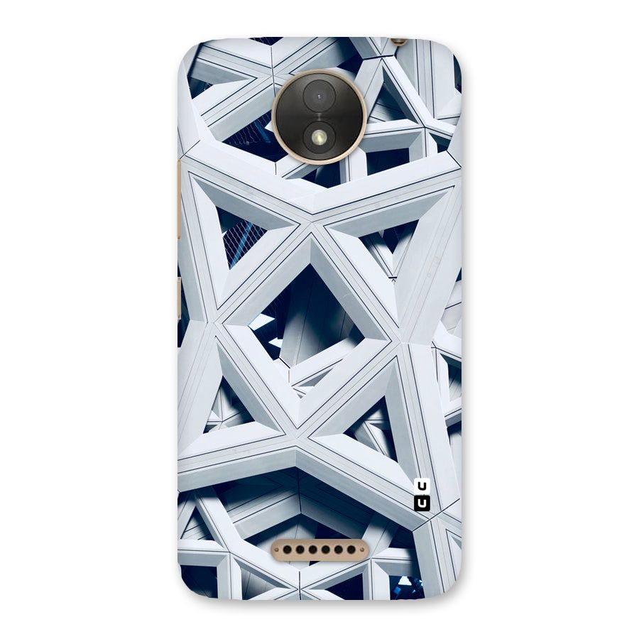 Abstract White Lines Back Case for Moto C Plus