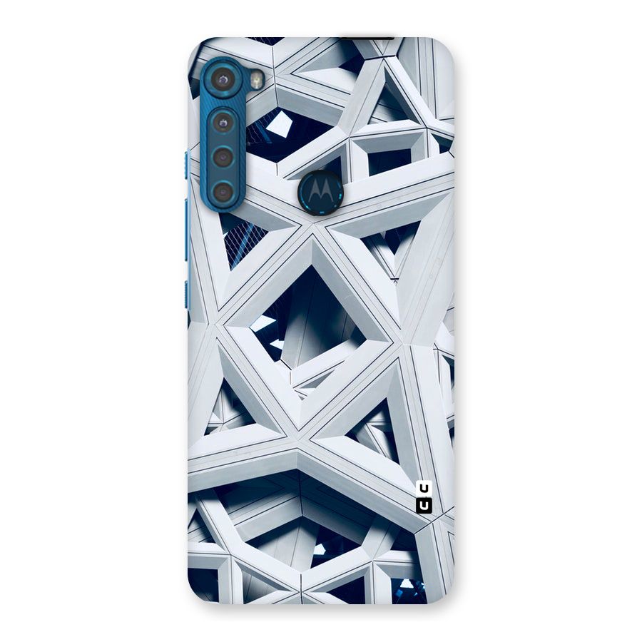 Abstract White Lines Back Case for Motorola One Fusion Plus