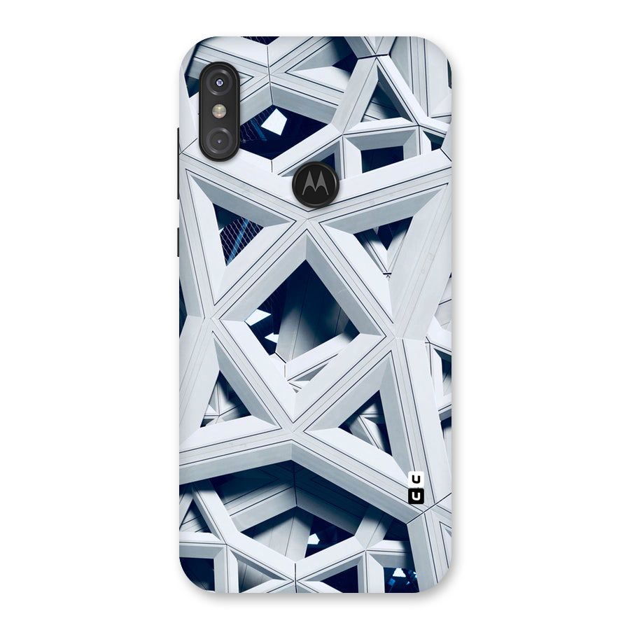 Abstract White Lines Back Case for Motorola One Power