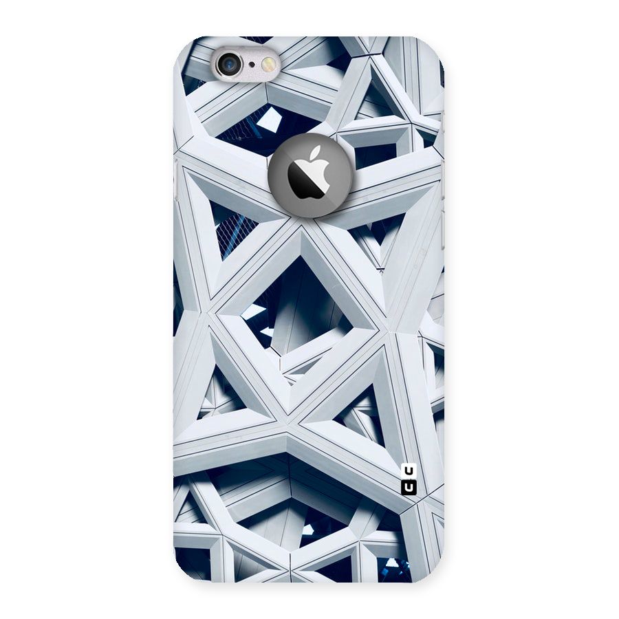 Abstract White Lines Back Case for iPhone 6 Logo Cut