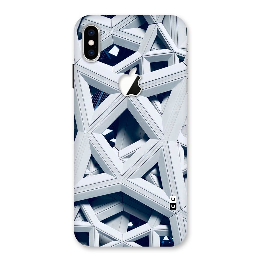 Abstract White Lines Back Case for iPhone XS Max Apple Cut