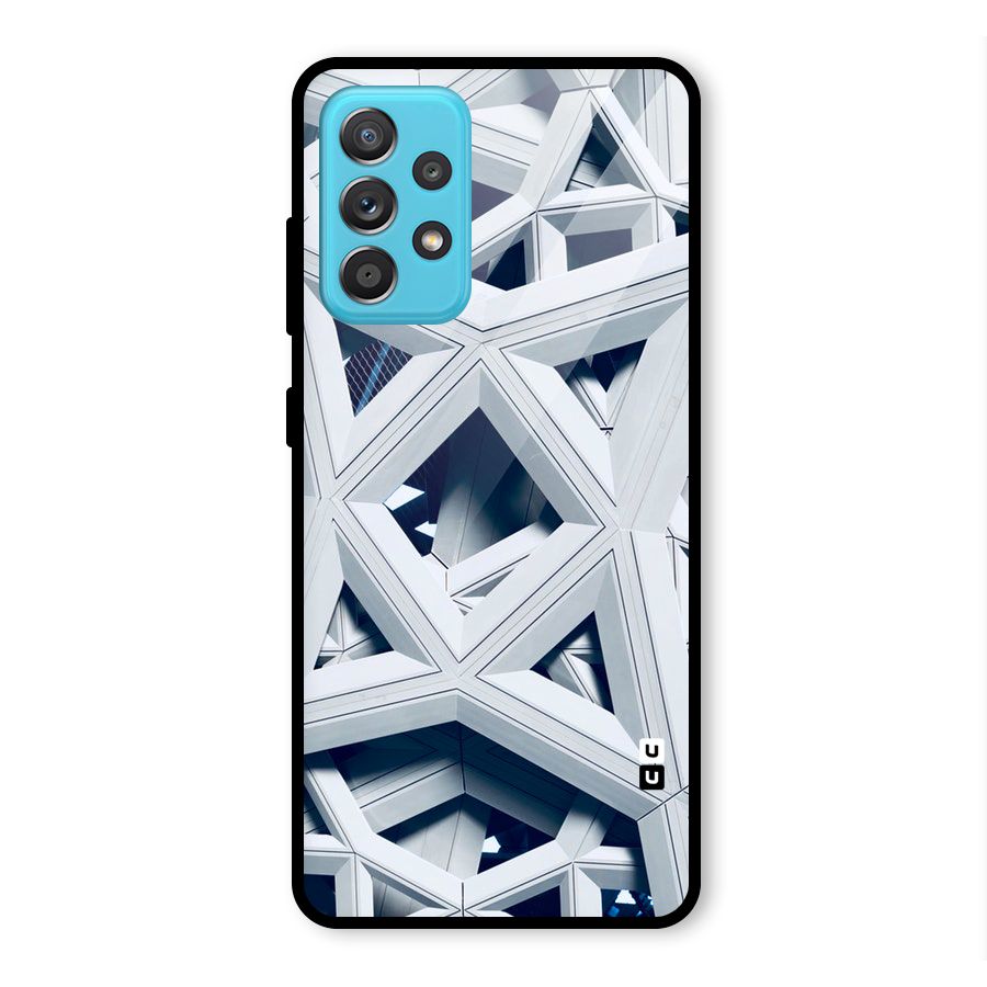 Abstract White Lines Glass Back Case for Galaxy A52