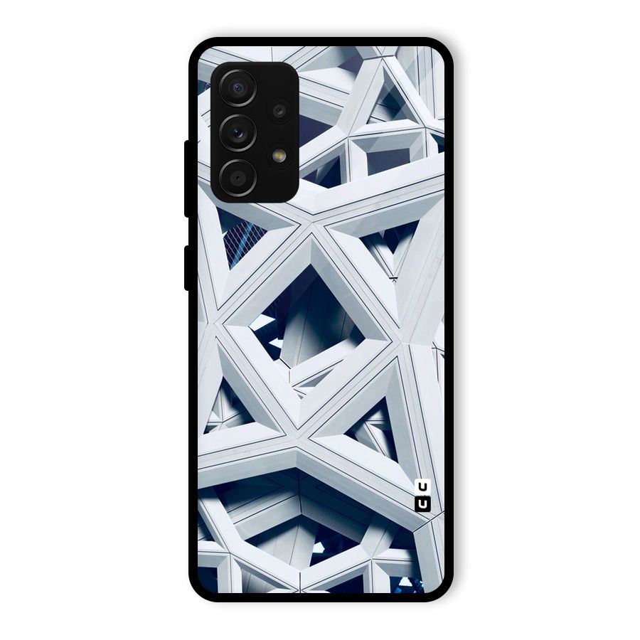 Abstract White Lines Glass Back Case for Galaxy A53 5G