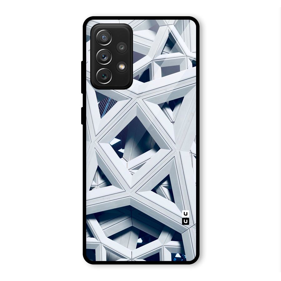 Abstract White Lines Glass Back Case for Galaxy A72