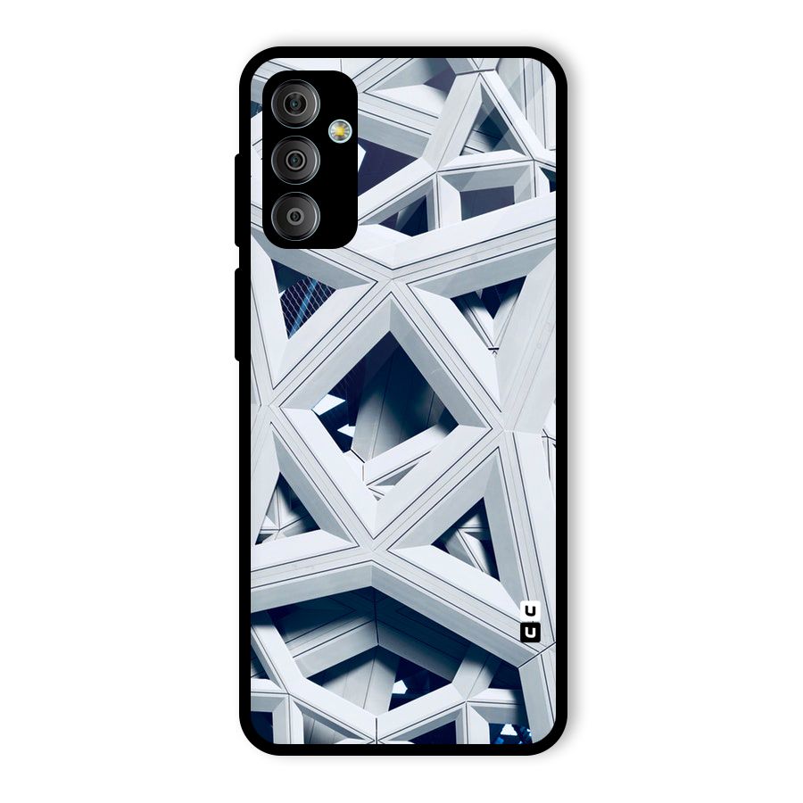 Abstract White Lines Glass Back Case for Galaxy F23