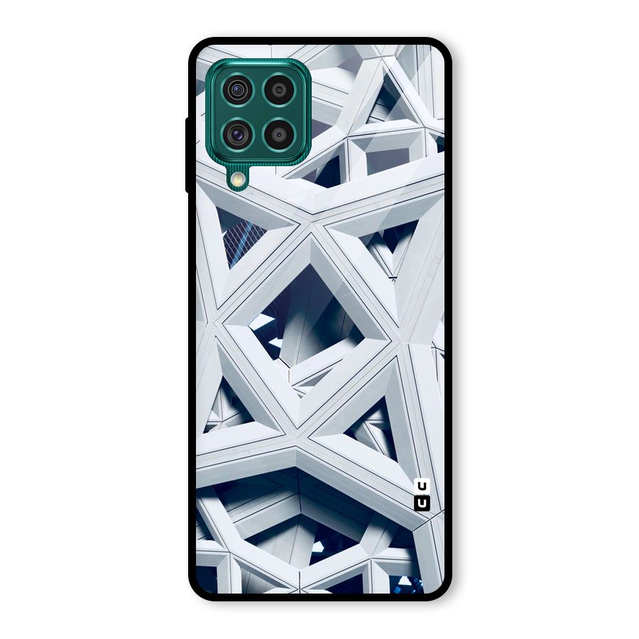 Abstract White Lines Glass Back Case for Galaxy F62