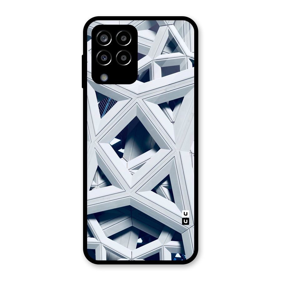 Abstract White Lines Glass Back Case for Galaxy M33