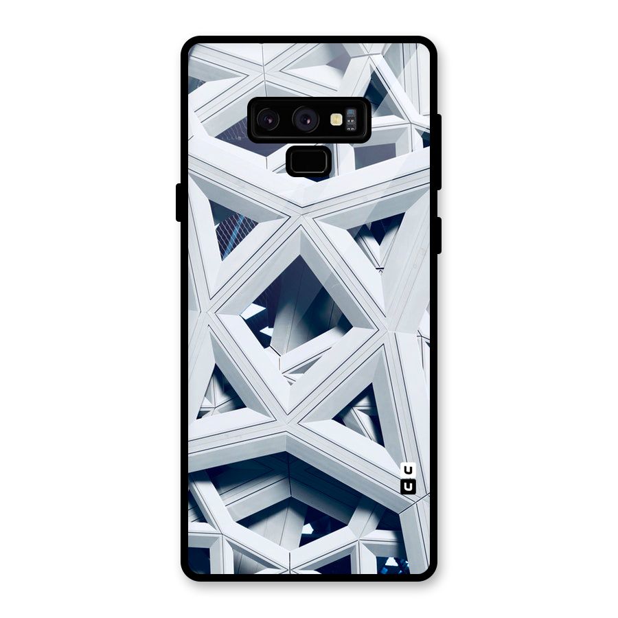 Abstract White Lines Glass Back Case for Galaxy Note 9