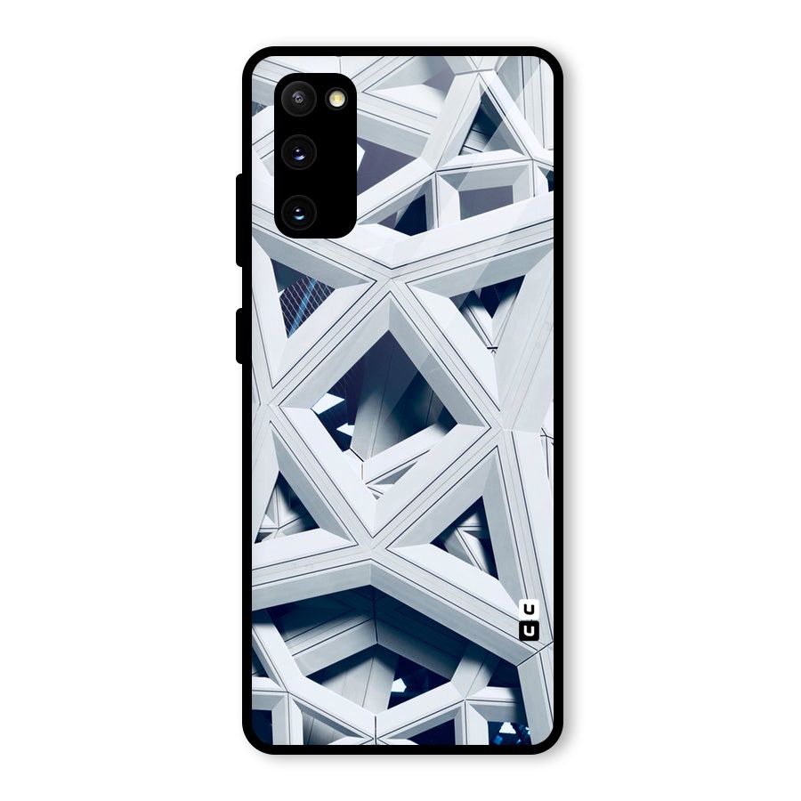 Abstract White Lines Glass Back Case for Galaxy S20 FE 5G