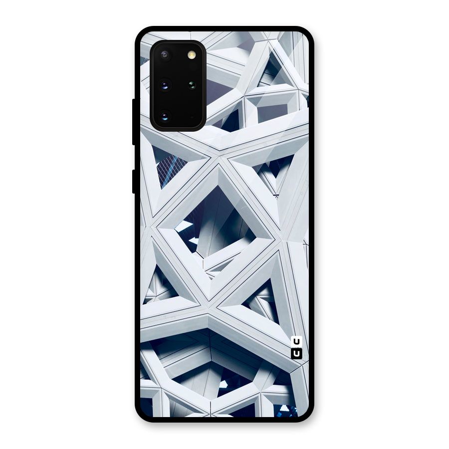 Abstract White Lines Glass Back Case for Galaxy S20 Plus