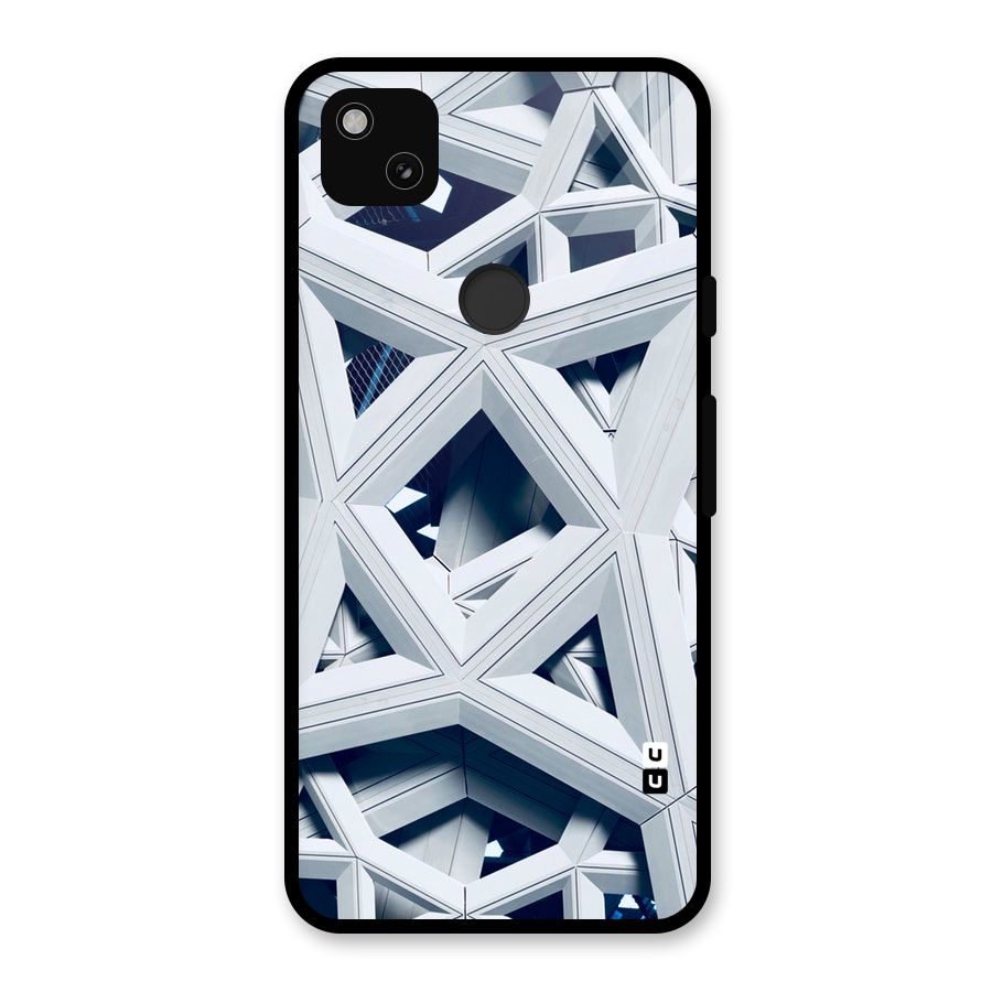 Abstract White Lines Glass Back Case for Google Pixel 4a
