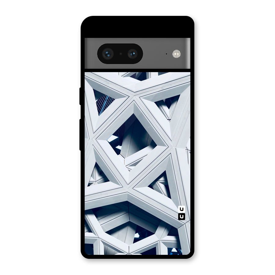 Abstract White Lines Glass Back Case for Google Pixel 7