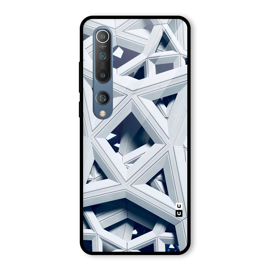 Abstract White Lines Glass Back Case for Mi 10