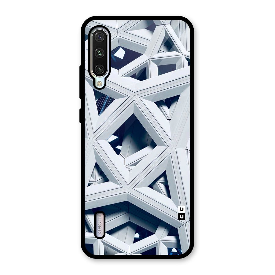 Abstract White Lines Glass Back Case for Mi A3