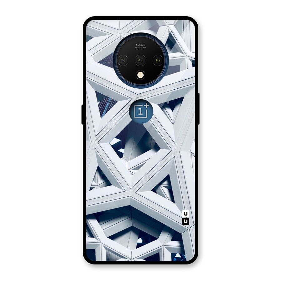 Abstract White Lines Glass Back Case for OnePlus 7T