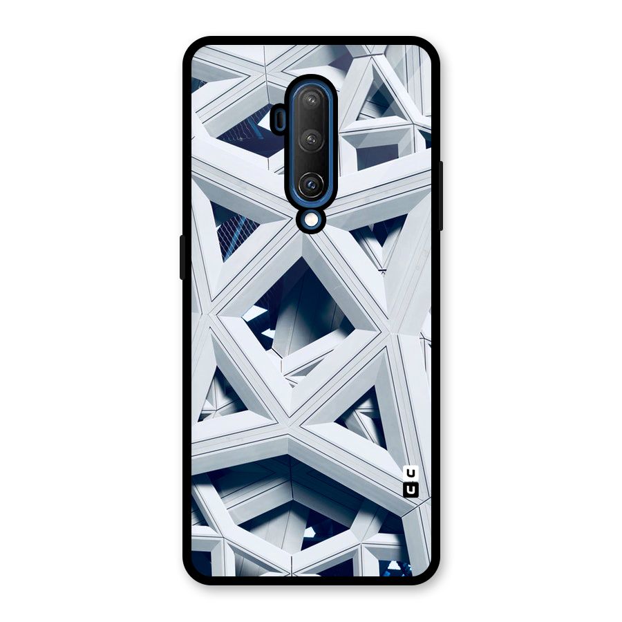 Abstract White Lines Glass Back Case for OnePlus 7T Pro