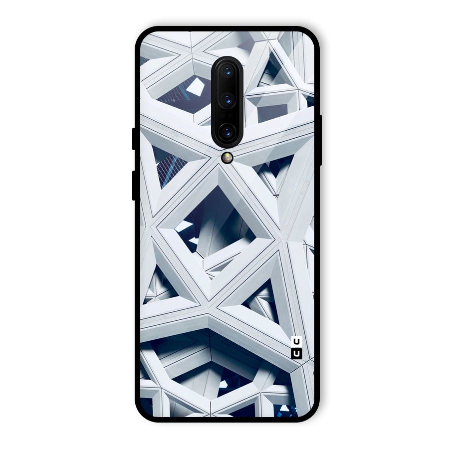 Abstract White Lines Glass Back Case for OnePlus 7 Pro