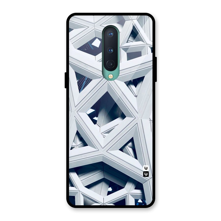 Abstract White Lines Glass Back Case for OnePlus 8