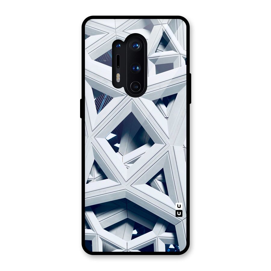 Abstract White Lines Glass Back Case for OnePlus 8 Pro