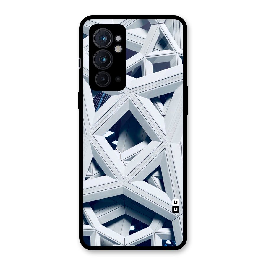 Abstract White Lines Glass Back Case for OnePlus 9RT 5G
