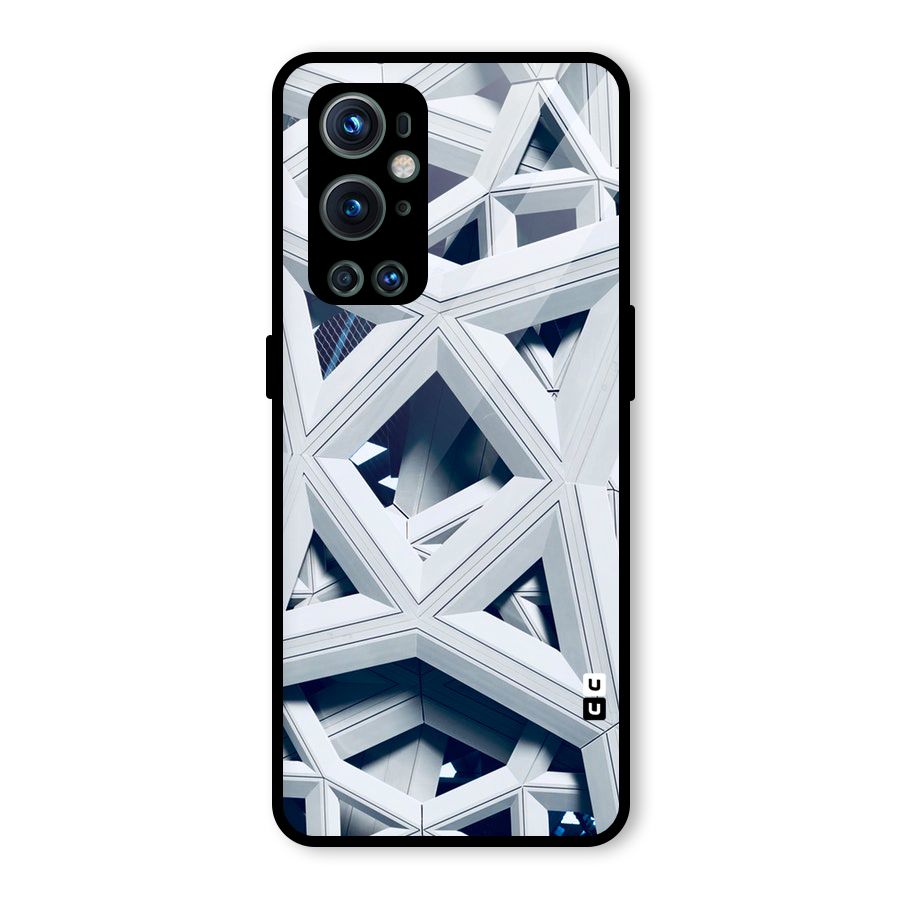 Abstract White Lines Glass Back Case for OnePlus 9 Pro