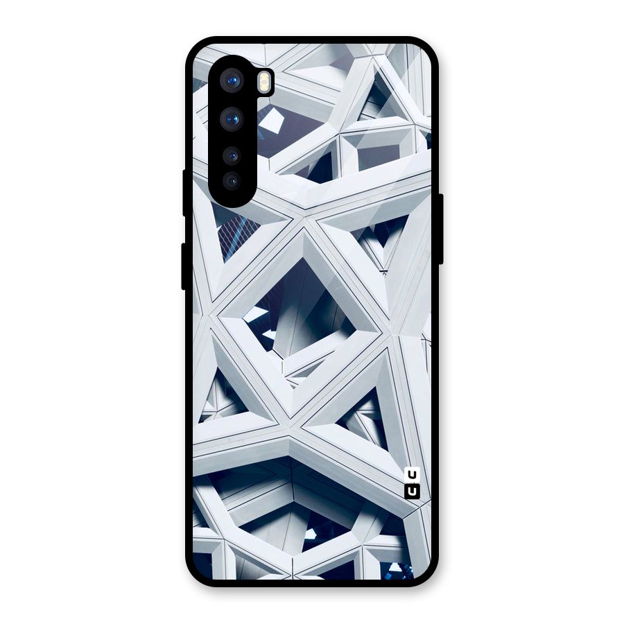 Abstract White Lines Glass Back Case for OnePlus Nord