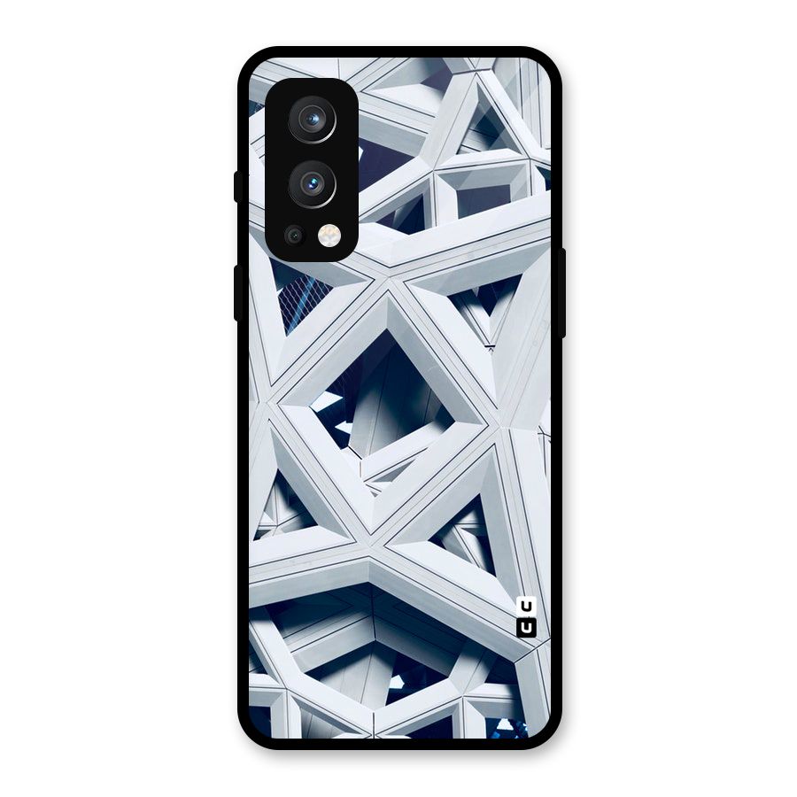 Abstract White Lines Glass Back Case for OnePlus Nord 2 5G