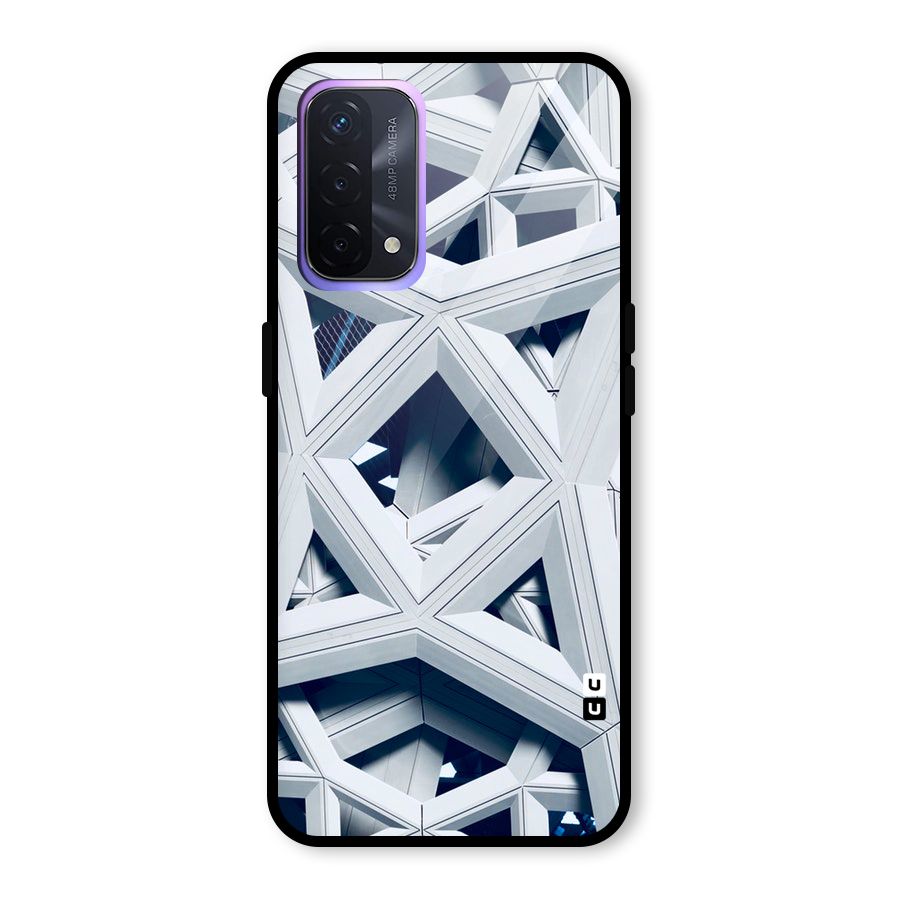 Abstract White Lines Glass Back Case for Oppo A74 5G