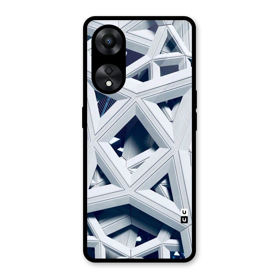 Abstract White Lines Glass Back Case for Oppo A78