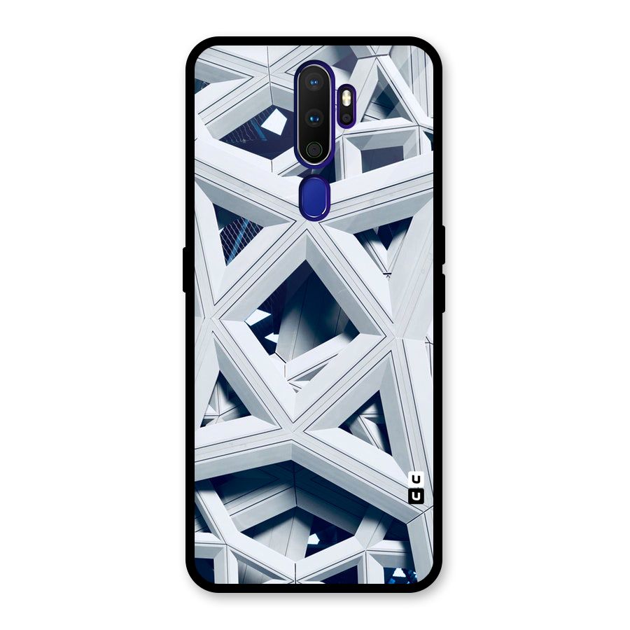 Abstract White Lines Glass Back Case for Oppo A9 (2020)