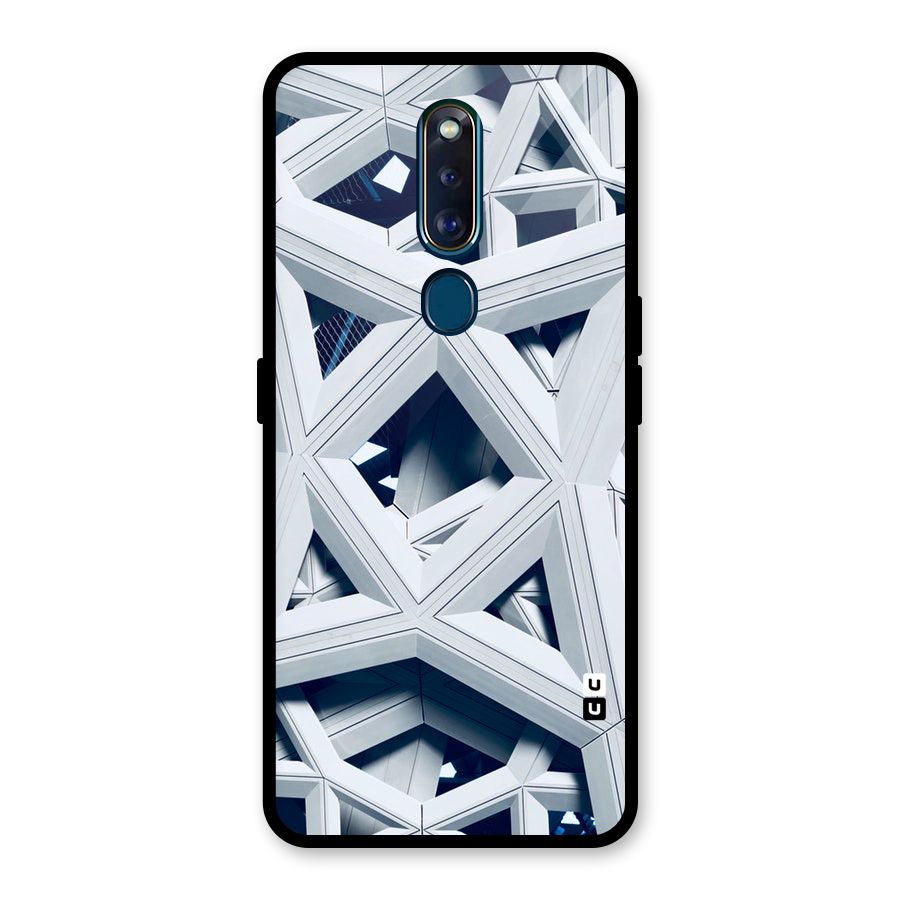 Abstract White Lines Glass Back Case for Oppo F11 Pro