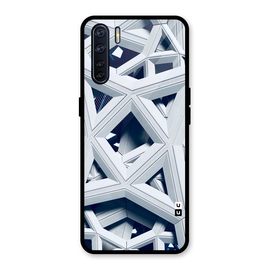 Abstract White Lines Glass Back Case for Oppo F15